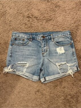 Active Ride Shop Light Blue Distressed Denim Jean Shorts